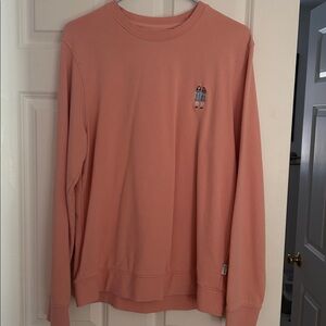 A-dam Dani Shining Grady Twins Embroidered Pink Organic Cotton Sweatshirt Medium